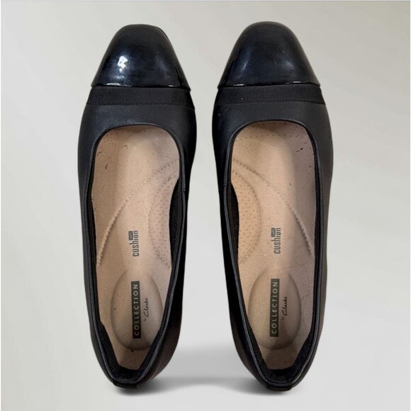 Clarks Women’s Juliet Monte Slip On Flats Black Patent Leather Sides Size 8 - Picture 5 of 9